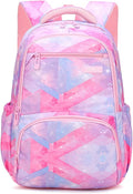 MITOWERMI Kids Backpack for Girls Elementary School Bags Backpacks for Girls Children Bookbags Primary Kindergarten Backpack Pink Geometric
