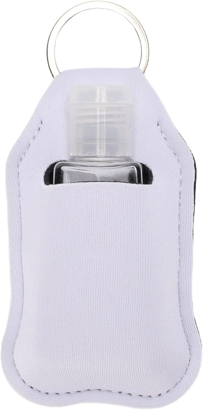 Pomya 30ml Refillable Travel Bottles | LeakProof Keychain Holders Set For Hand Sanitizer & Lotion (White)