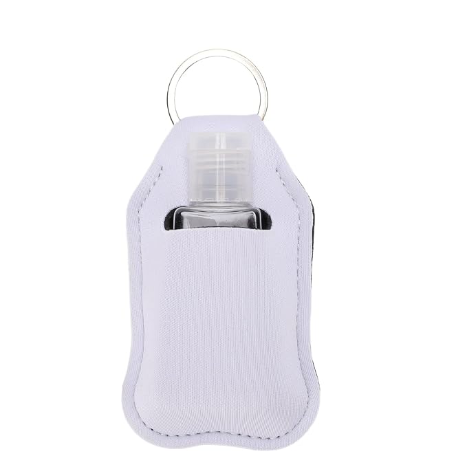 Semme 50pcs Travel Bottles Keychain Holders Set 30ml Small Squeeze Bottles with Keychain Portable Refillable Leakproof for Hand Sanitizer Lotion Toiletries Travel Camping (White)