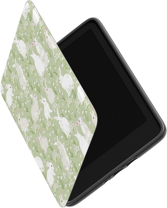 Casely Kindle Case | Hop to it | Green Bunny | Compatible with 7” Kindle Colorsoft and 7” Kindle Paperwhite (12th Gen 2024 Models)