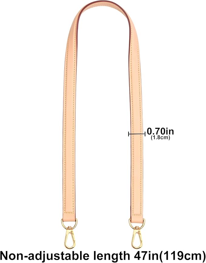 jiesinlov Vachetta Leather Straps Replacement Crossbody, Purse Shoulder Strap for Gracefull Bags (W0.7in,L47in-Apricot)