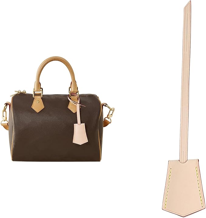 Genuine Leather Bag Decorative Hang Tag for Speedy 25 30 35,Luggage Tag, Suitcase Tag(TAG-Apricot)