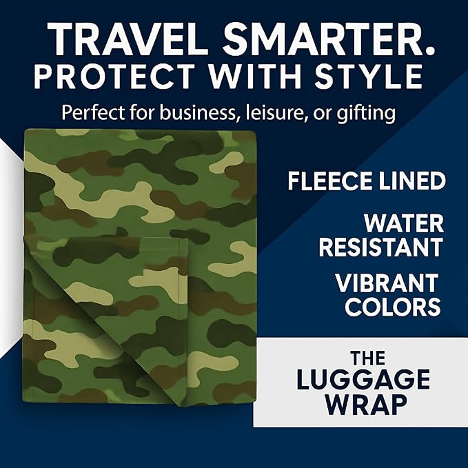 Medium Confident Camouflage Water-Resistant Luggage Covers for Suitcase TSA Approved for 24"-26" - Durable Patented Design Suitcase Covers for Luggage, Fundas para Maletas, Travel Accessories