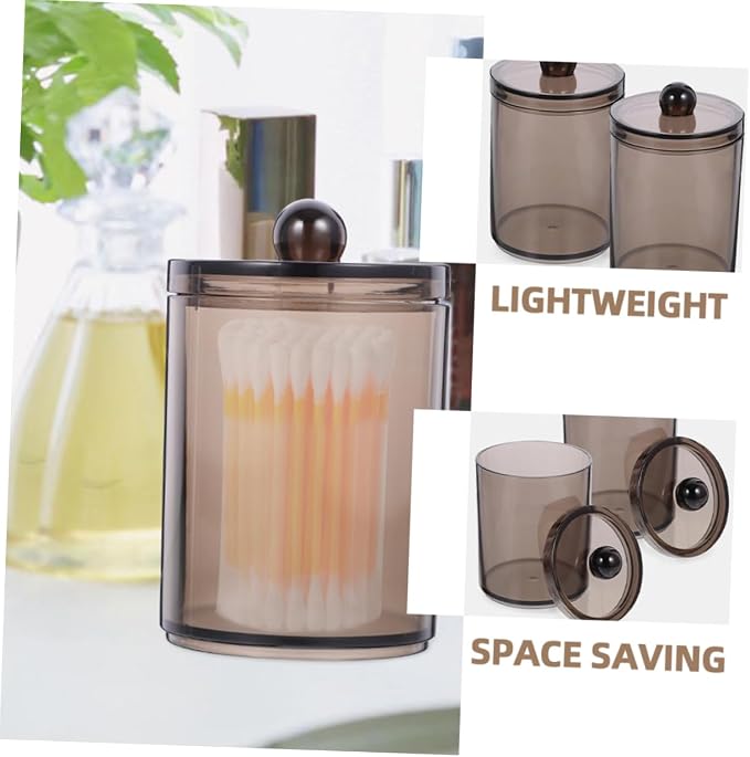 WOONEKY 9pcs Cotton Swabs Holder with Lid Elegant Bathroom Cotton Pads Dispenser for Organizing Items Portable and Versatile Storage for Home and Dorm Use