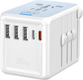 Universal Travel Adapter, 35W PD Fast Charging & 2 USB C 3 USB A & 2500W AC Outlet, International Power Adapter for Europe UK US AU 200+ Countries, Compatible with iPhone 16 15, MacBook, Laptop