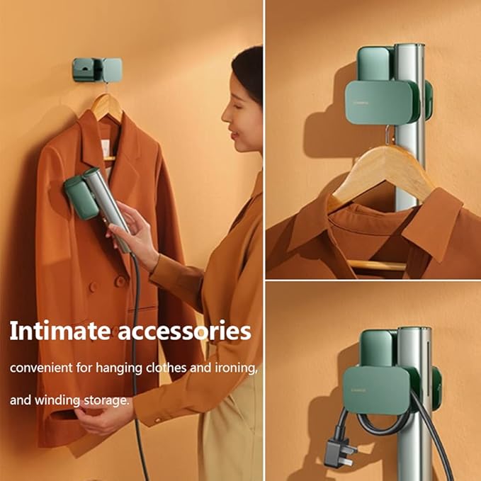 Nesugar G2 Travel Garment Steamer - Handheld Garment Steamer for Instant Wrinkle Smoothing - Rotating Head - Quick Heat-Up - Sleek Profile - Compact Size - Flat Ironing - Green