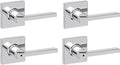 Kwikset Casey Hallway Passage and Bed/Bath Privacy Door Handle 4 Pack, 2 Passage Levers and 2 Privacy Levers, Polished Chrome Reversible Interior Handles