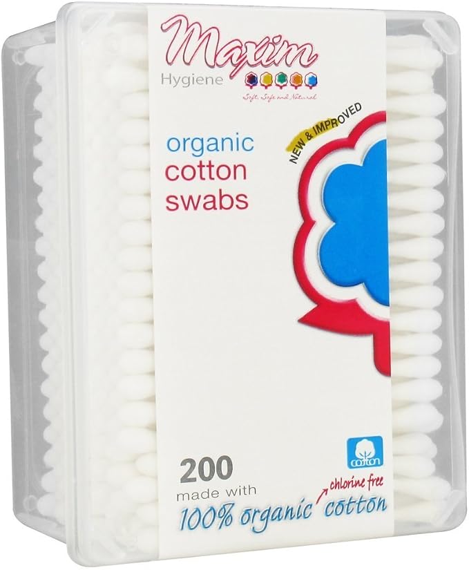 Maxim Hygiene Products Organic Cotton Swabs 200 ea (Pack of 6)