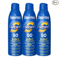 Coppertone Sport Sunscreen Spray SPF 50, Sweat, Heat and Water Resistant Sunblock, Lightweight, Oxybenzone Free, Spray Sunscreen Bulk Pack, 5.5 Oz Bottle, Pack of 3
