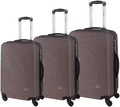 InUSA ROYAL Hardside Luggage Set with Spinner Wheel | Spacious Travel Suitcases with Ergonomic GEL Handle and Studs | (20/24/28) 3 Piece Luggage Set | Brown