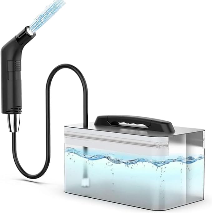 Portable Bidet for Travel with Soft and Strong Water Pressure Modes, USB-C Rechargeable Travel Bidet, Large 2.3L Water Tank for Home and Camping Use (Black)