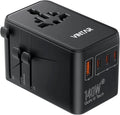 VINTAR 140W GaN Universal Travel Adapter, 6-in-1 International Power Adapter with 2AC, 3 USB-C PD & 1 USB-A QC, All-in-One Charger Compatible with EU/UK/US/AU for Laptops, Tablets, Phones, Cameras