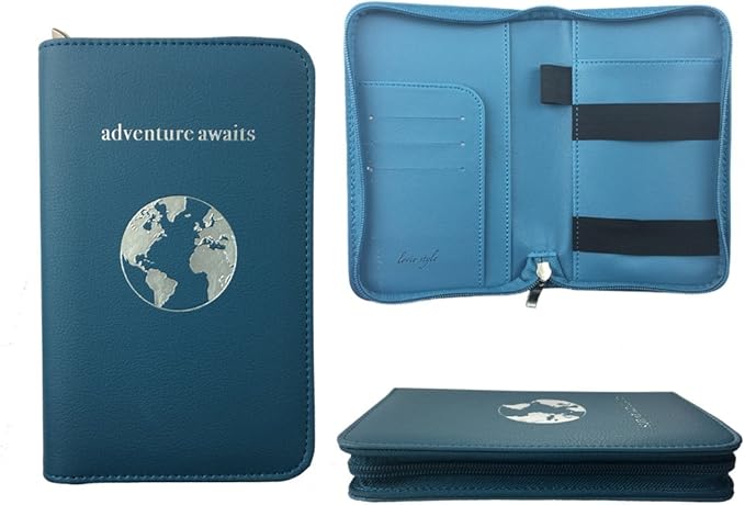 Phone Charging Passport Holder - Travel Wallet with Removable Power Bank holds money, cards, phone, travel docs- RFID Blocking - Compatible with All Phones - Travel Accessories