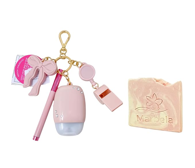 Bath & Body Works Light-Up Multi-Use Keychain Hand Gel Holder with a Himalayan Salts Springs Sample Soap