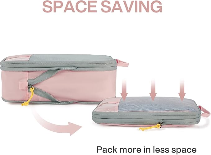 BAGSMART 6 Set /4 Set/2 Set Compression Packing Cubes for Travel, Lightweight Luggage Organizer Bags, Durable Space Saver Bags Travel Essentials