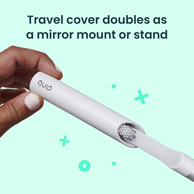 Quip Sonic Electric Toothbrush for Adults with Timer - Includes Travel Case & Replacement Brush Head - 3 Month Battery Life, Plastic Handle - Lavender
