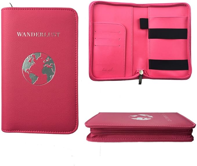 Phone Charging Passport Holder - Travel Wallet with Removable Power Bank holds money, cards, phone, travel docs- RFID Blocking - Compatible with All Phones - Travel Accessories