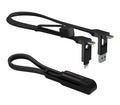 Rolling Square inCharge XL 6-in-1 Multi Charging Cable, Portable USB and USB-C Cable with 100W Ultra-Fast Charging Power, 1 Ft/0.3m, Urban Black