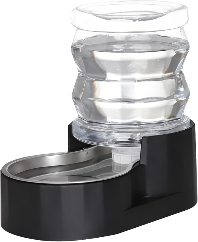 RIZZARI 4L Pet Water Dispenser with Stainless Steel Bowl for Cats | No Filter Required,Leak-Resistant Design,Easy to Refill,Easy to Clean,Stable Anti-Tip Base,Food-Grade Materials