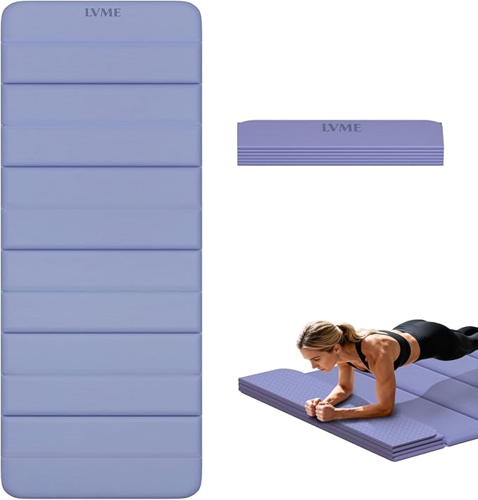 Foldable Yoga Mat,Thickened,0.4"Thick (10mm）,76"x26" | 12-Fold Design,SGS Certified TPE,Non-Slip & No Smell,Ultra Portability,For Yoga,Gym,Pilates,Home Workouts