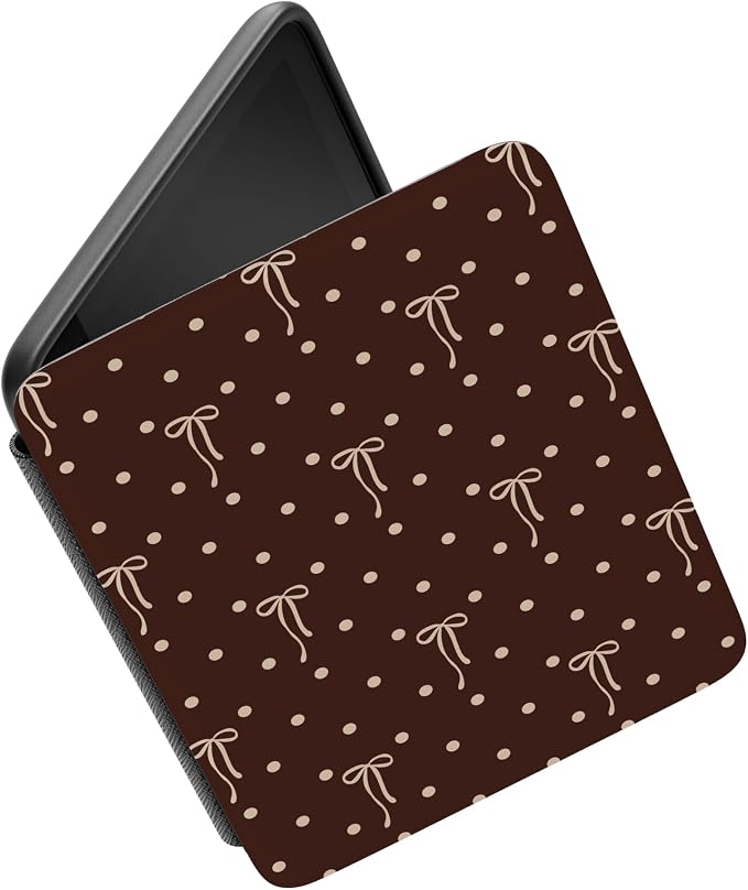 Casely Kindle Case | Teddy Bows | Brown & Beige Polka Dot | Compatible with 7” Kindle Colorsoft and 7” Kindle Paperwhite (12th Gen 2024 Models)