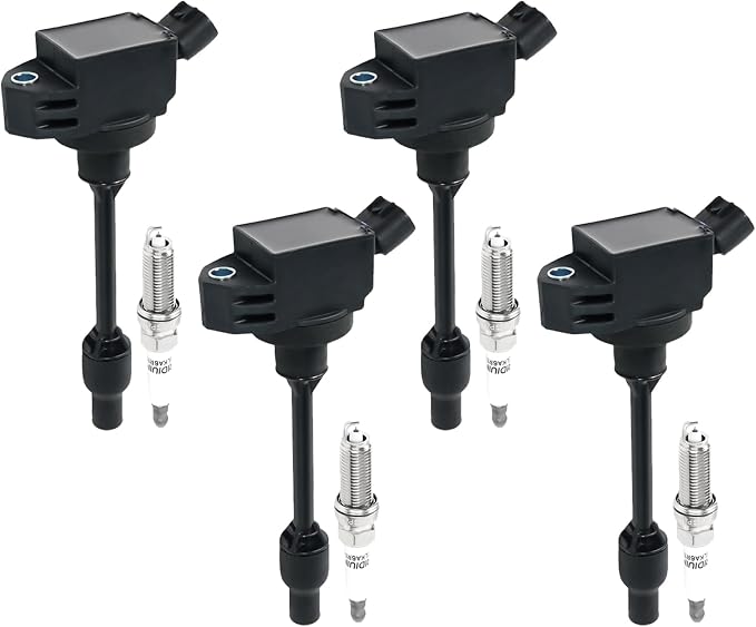 4PCS UF848 Ignition Coils + 4PCS 96210 Iridium Spark Plugs Ignition Coils Pack Fits for 2018-2020 Camry, 2020 Corolla, 2019-2020 RAV4 1.8L 2.5L, Coil Pack Set Aftermarket Parts