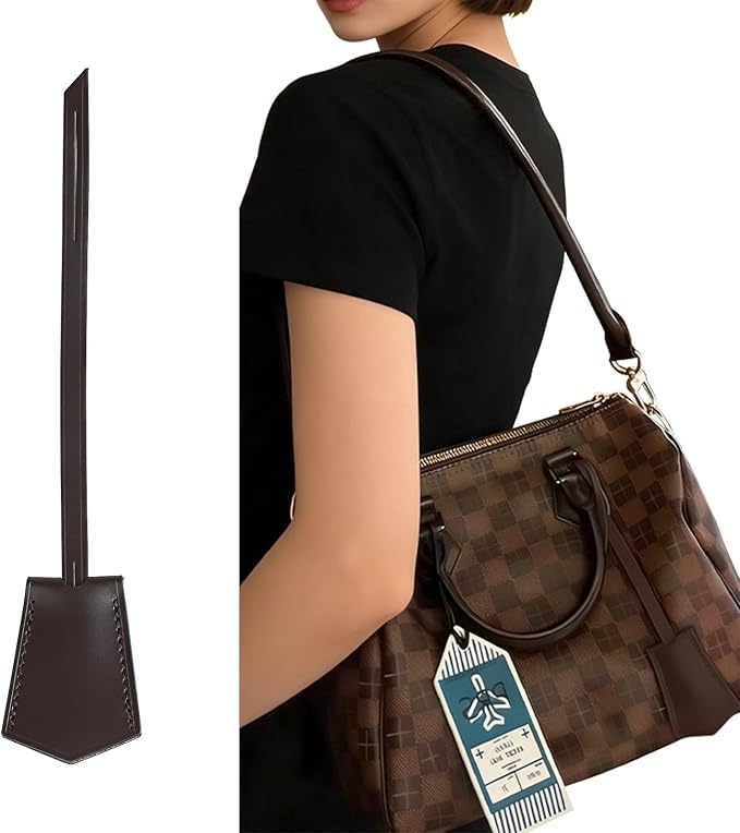 Genuine Leather Bag Decorative Hang Tag for Speedy 25 30 35,Luggage Tag, Suitcase Tag(TAG-Coffee)