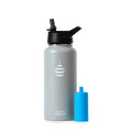Clearly Filtered 32oz Water Bottle/Targets 200+ Contaminants/Double-Wall Insulated Stainless Steel Filtered Water Bottle BPA/BPS-Free Phthalate-Free Filters Fluoride Lead Chlorine (Sage Gray)
