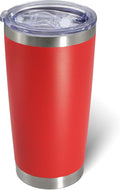 AIANJI 20oz Tumbler Bulk Stainless Steel Tumblers with Lid Vacuum Insulated Double Wall Travel Coffee Mug Powder Coated Tumbler Cup for Hot and Cold Drinks(Red, 1 pack)