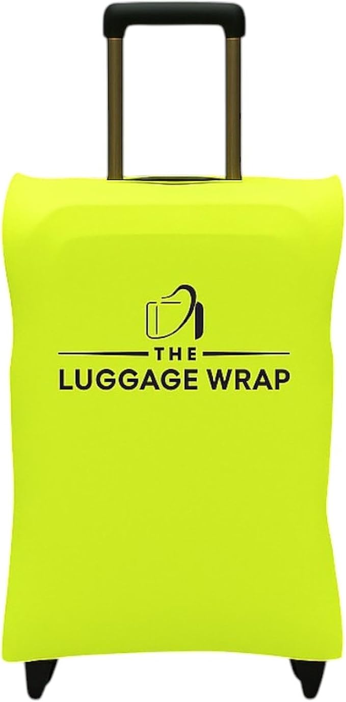Medium Lemony Lime Green Water-Resistant Luggage Covers for Suitcase TSA Approved for 24"-26" - Durable Patented Design Suitcase Covers for Luggage, Fundas para Maletas, Travel Accessories