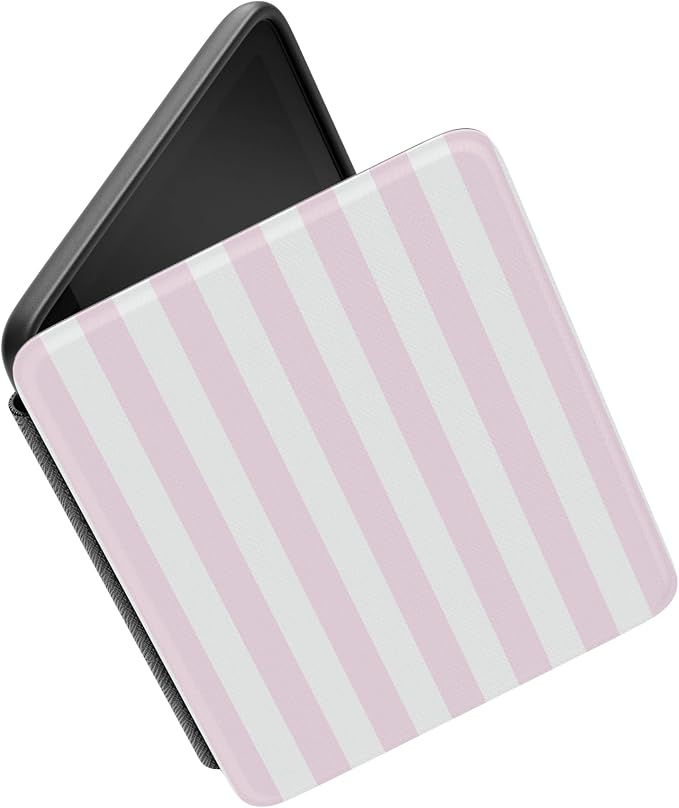Casely Kindle Case | Sunday Best | Pink Stripes | Compatible with 7” Kindle Colorsoft and 7” Kindle Paperwhite (12th Gen 2024 Models)