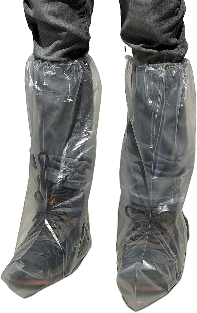 Sandbaggy Waterproof Boot/Shoe Covers - 19" Tall, 3 Mil Disposable - Transparent/Clear (3000)