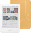 Kobo Clara Colour eReader (White) with Case Bundle (Butter Yellow SleepCover, Case Bundle)