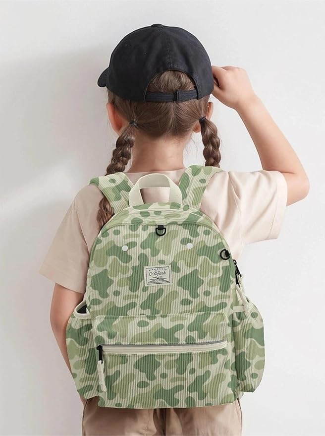 atgark Corduroy Toddler Backpack for Boys 2-5: Preschool Backpack for Boys