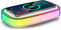 Westclox Wireless Charging Pad with Fast 15 Watt Wireless Charging, RGB Color Changing Light with 6 Modes, Adjustable Brightness, Slim Compact Design, USB C Powered Charging Pad for Home or Office
