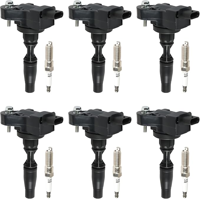 6PCS UF830 Ignition Coils + 6PCS 91768 Iridium Spark Plugs Ignition Coils Pack Fits for 2017-2019 LaCrosse, 2016-2020 CT6, 2016-2021 Camar 2.0L 3.0L 3.6L, Coil Pack Set Aftermarket Parts