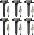 6PCS UF648 Ignition Coils + 6PCS 97390 Iridium Spark Plugs Ignition Coils Pack Fits for 2011-2017 200, 2011-2016 Town & Country, 2013-2018 1500 3.2L 3.6L, Coil Pack Set Aftermarket Parts