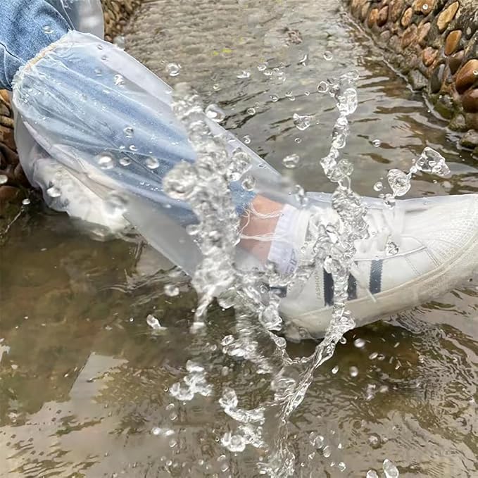 Fancystyle Pack of 400 Disposable Thicker Boot and Shoe Covers 19 inch Tall Extra Large Resistant Water/Skid Resistant Clear (400)