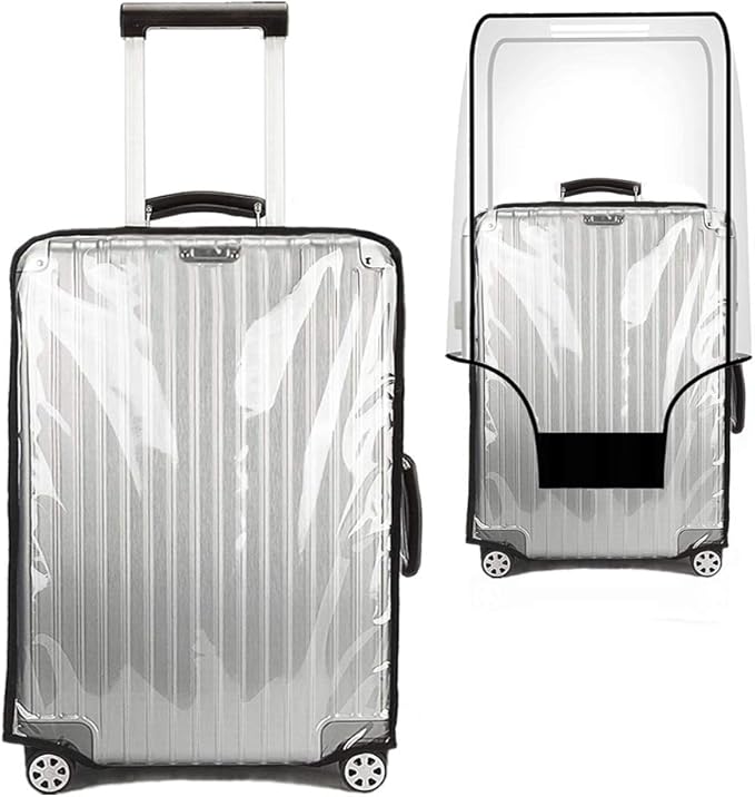 20 Inch Clear Suitcase Cover for Luggage TSA Approved Heavy Duty Waterproof PVC Protector Prevents Scratches Damage for Wheeled Travel Luggage