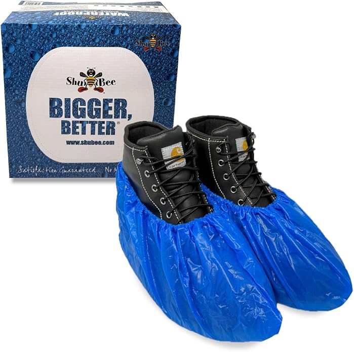 ShuBee Waterproof Shoe & Boot Covers Slip-Resistant Disposable for Plumbing Construction Floor Protection - 40 Pair
