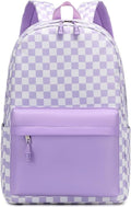 mezhsa Boy School Backpack Elementary Middle Lightning Bookbag Laptop Teenager Waterproof Lightweight 17 Inches (6Purple Square)