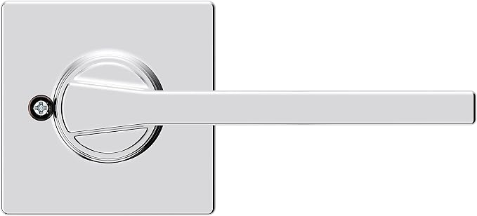 Kwikset Casey Dummy Door Handle, Single Sided Lever for Closets, French Double Doors, and Pantry, Polished Chrome Non-Turning Reversible Interior Push/Pull Lever (Pack of 2)