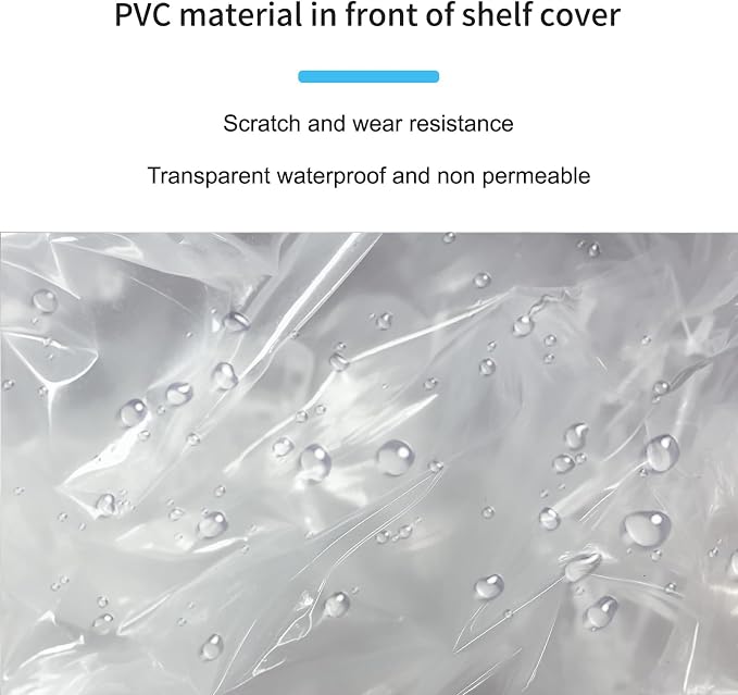 Shelf Cover for Wire Shelving Rack, Waterproof Dustproof Storage Rack Cover with Clear Front Window & T-Shaped Zipper Access, Fits 36x24x72 Shelves for Garage Storage (No Shelves Included)