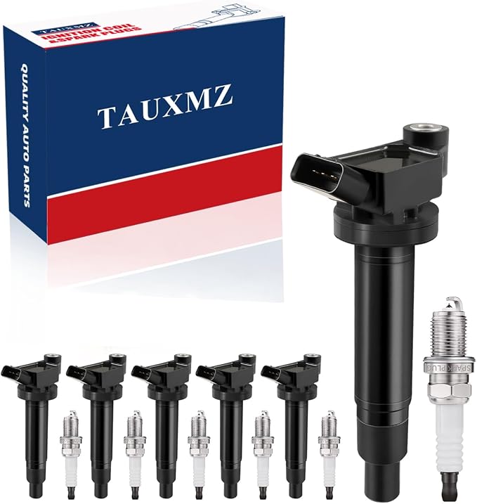UF267 Ignition Coil Pack & 4504 Spark Plug For 3.0L 3.3L V6 Compatible with TOYOTA Avalon Camry Highlander Sienna Solara 2000-2008 / with Lexus RX300 RX330 ES300 ES330 RX400h 1999-2008
