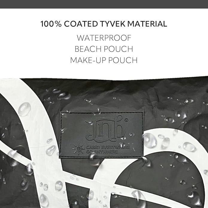 100% Coated Tyvek Material, Beach Pouch, Waterproof Pouch for Beach, Makeup Pouch, Wet Dry Bag,Clutch