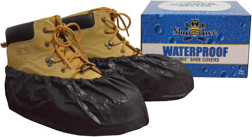 ShuBee Waterproof Shoe & Boot Covers Slip-Resistant Disposable for Plumbing Construction Floor Protection - 40 Pair