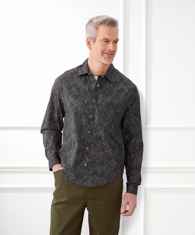 Silverts Men’s Adaptive Clothing Magnetic Button Dress Shirt, Assisted Dressing Top for Elderly, Nursing Home & Rehab Wear