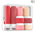 Mrsdry Travel Size Toiletries 8 Pack, TSA Approved 3oz/1oz Silicone Refillable Containers with Clear Travel Bag