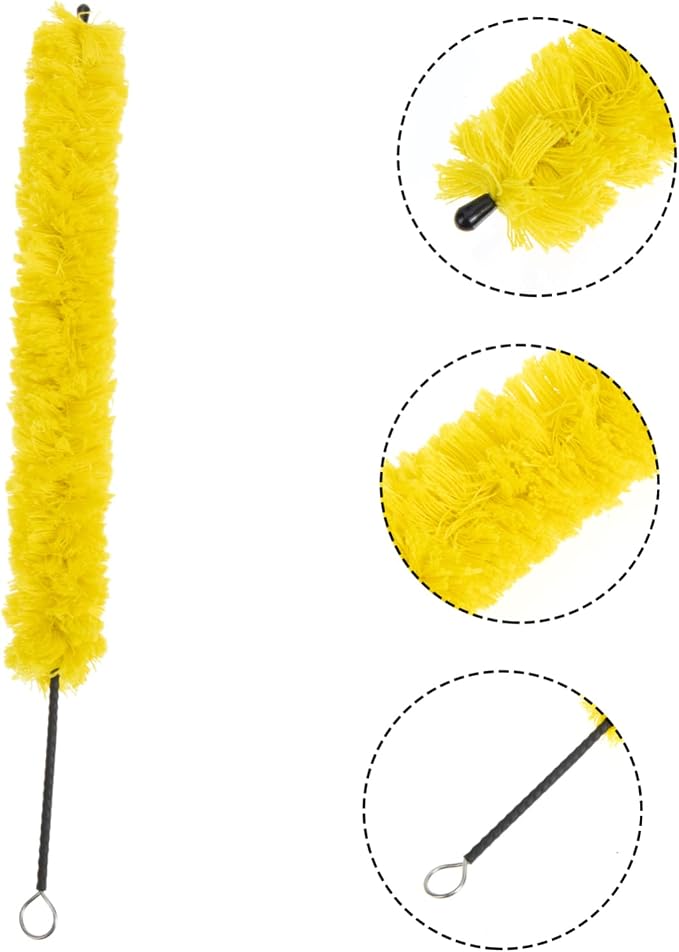 FAVOMOTO 4pcs Flute Cleaning Brush Long Cavity Care Tool for Flute Maintenance Includes Washable Cotton Brush and Cleaning Stick for Piccolo and Woodwind Instruments