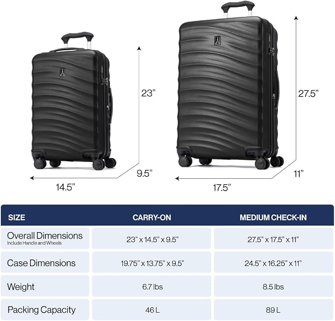 Travelpro Maxlite Air V2 Hardside Expandable Luggage, 8 Spinner Wheels, Lightweight Hard Shell, TSA lock, Cabernet, 2-Piece Set (20/25)